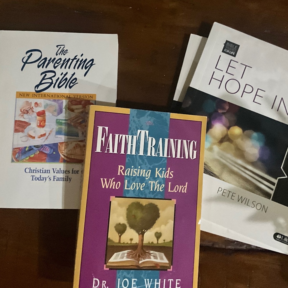 4 Books-The Parenting Bible,  Faith Training, (2) Let Hope In- Bible Study